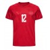 Billige Danmark Kasper Dolberg #12 Hjemmebane Fodboldtrøjer VM 2022 Kortærmet